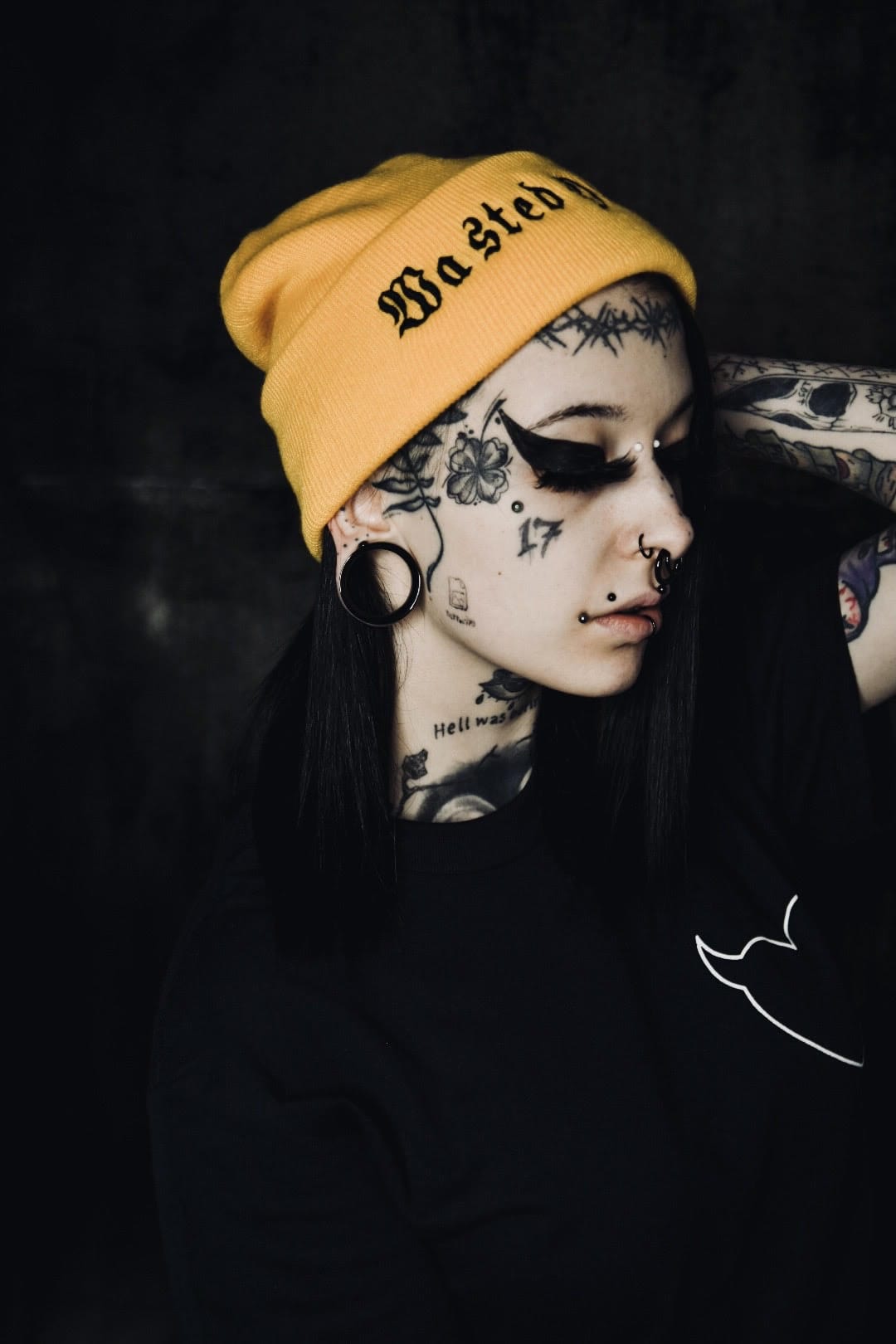 Blackened Heart Beanie Mustard Wasted Youth Beanie