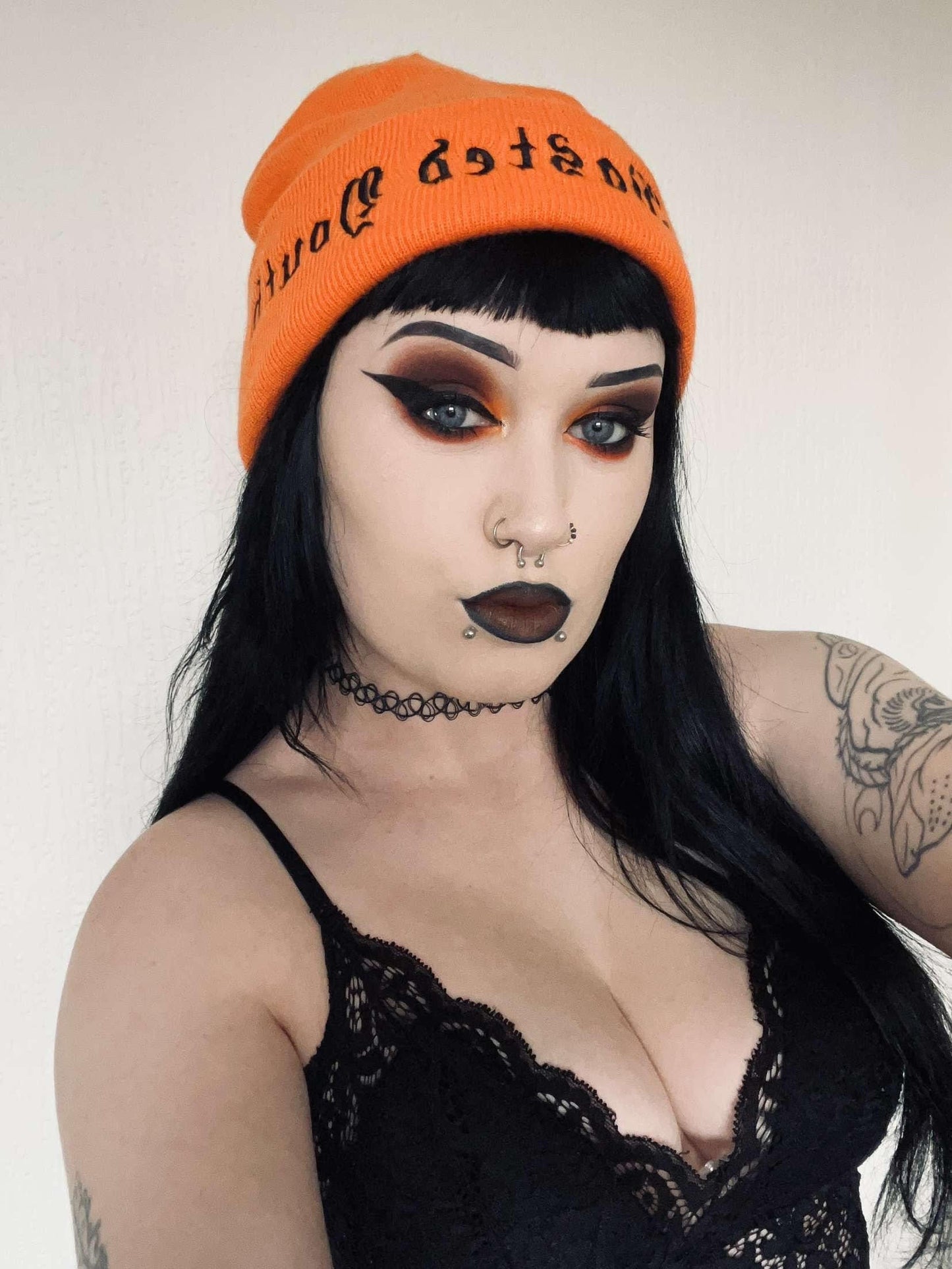 Blackened Heart Beanie Orange Wasted Youth Beanie - Halloween Edition