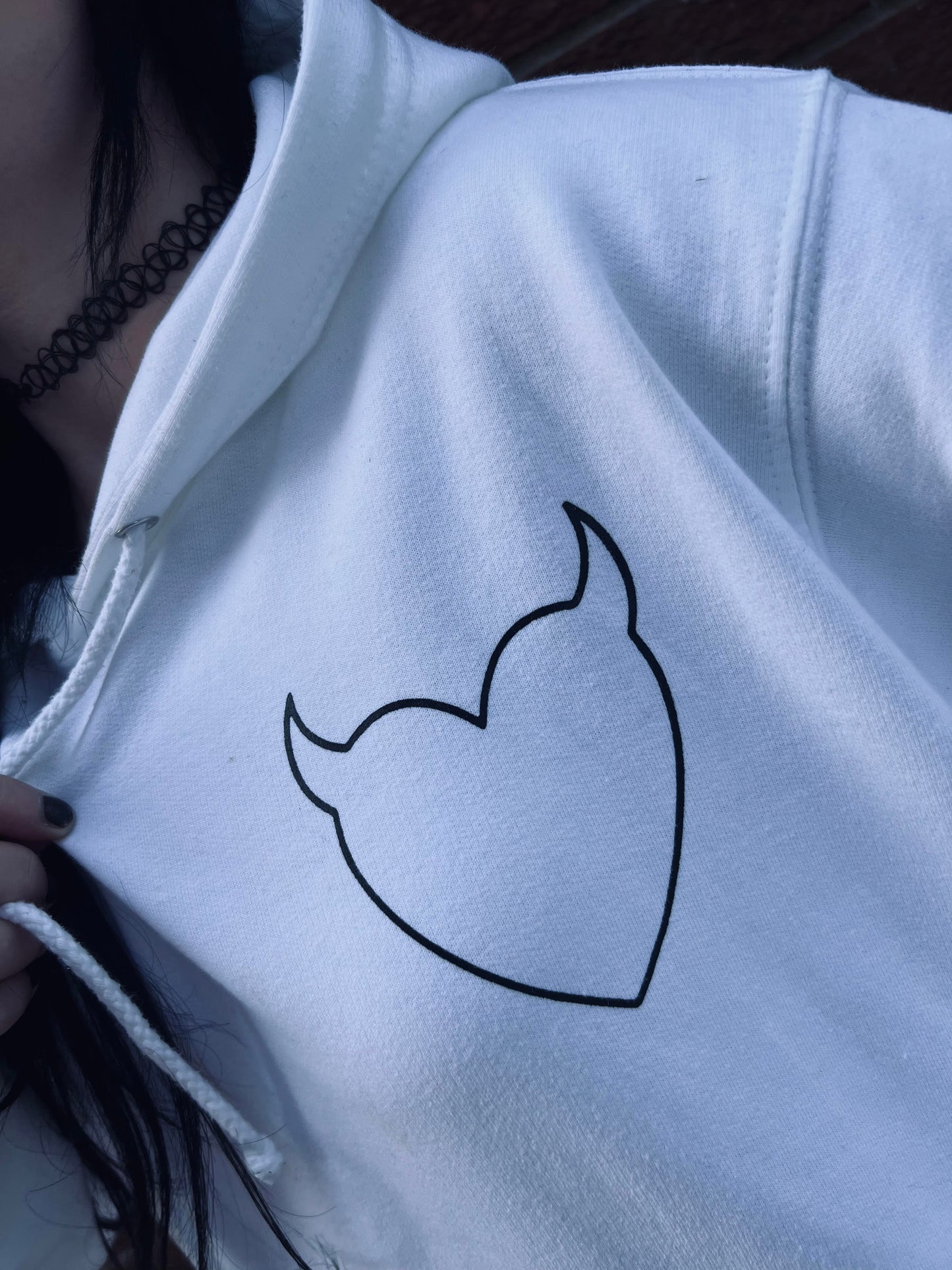 Blackened Heart Hoodie Arctic White Signature Hoodie